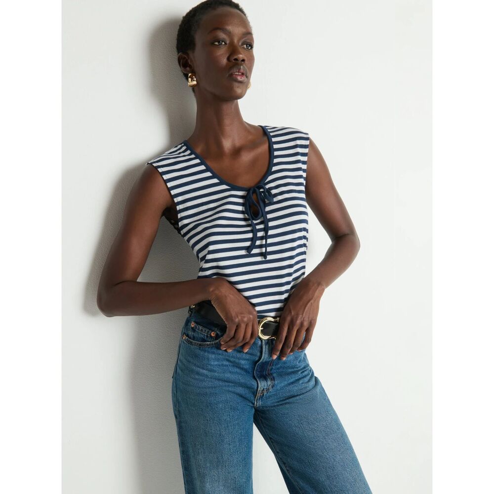 Nation LTD Los Angeles Kacy Tank in Navy White Stripe Size XS